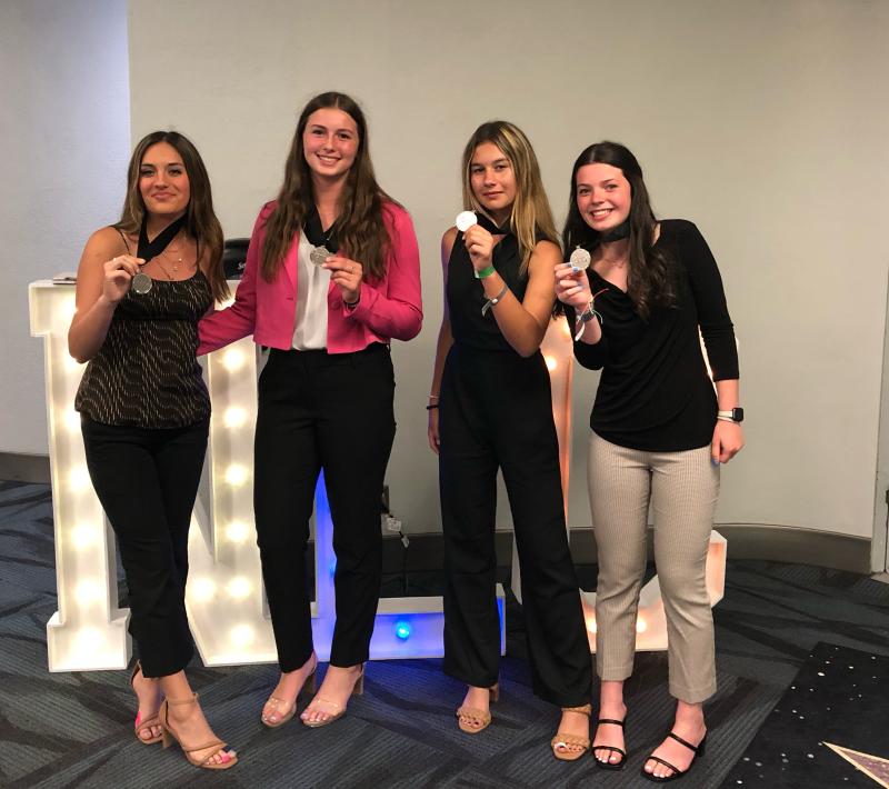 Mariner BPA’s Administrative Support Team finished fourth in the nation after a first-place finish in Delaware. Shown are Macy Davis, Elena Booth, Emily Wells and Kate Hill. SUBMITTED PHOTOS
